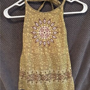 Prana Olive and Beige Patterned Camisole